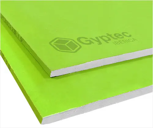 Plaque de plâtre BA13 Fibrée Vert Protect
